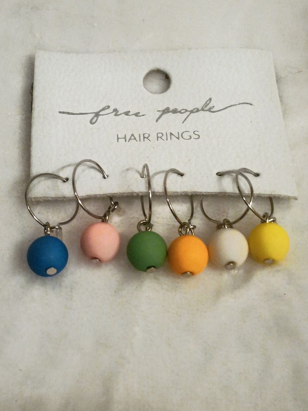Free People Multicolor Bead Hoop Hair Rings